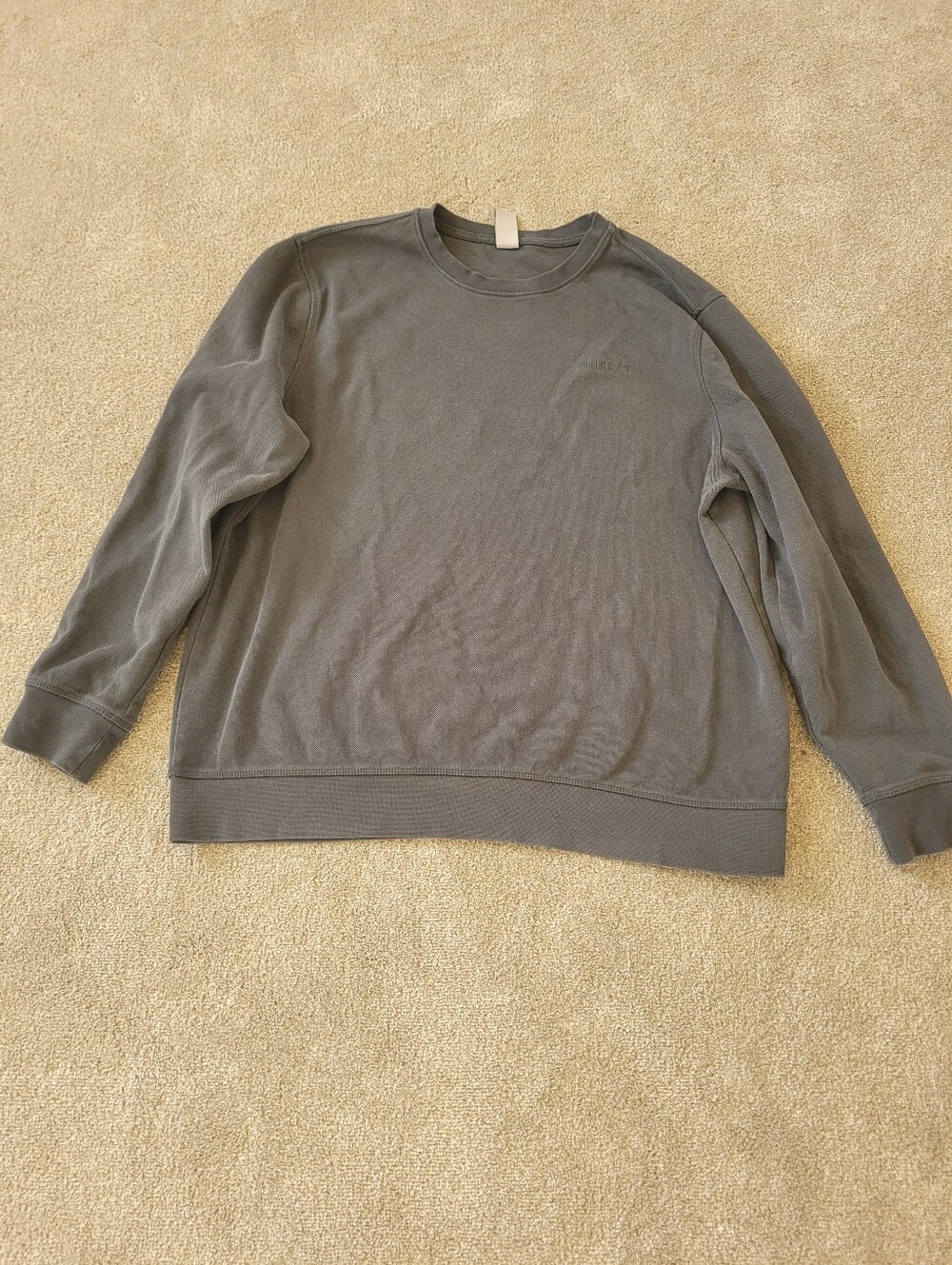 Hurley Mens Grey Cotton Pull Over Sweatshirt Size Large